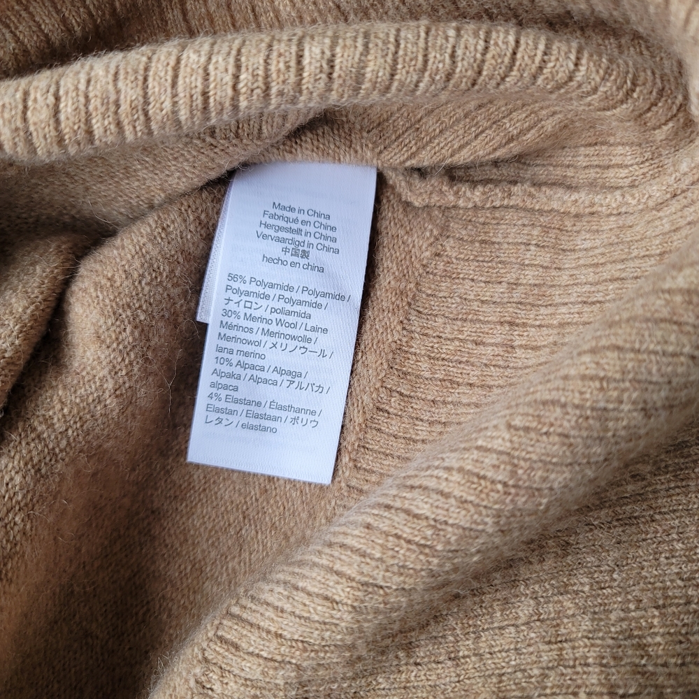 NEW J. Crew Half Zip Sweater Midi Dress Supersoft Yarn Tan sz S, M - Picture 7 of 12